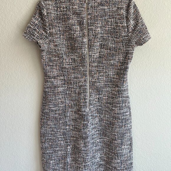 Calvin Klein Women Multicolored Tweed Sheath Dress Sz 10 Business Chic Preppy - Picture 2 of 7
